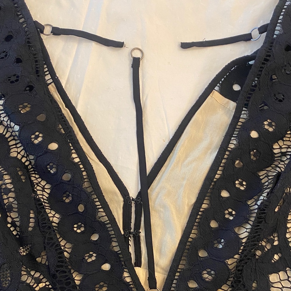 Free People Elegant Black Lace Dress - Picture 3 of 4